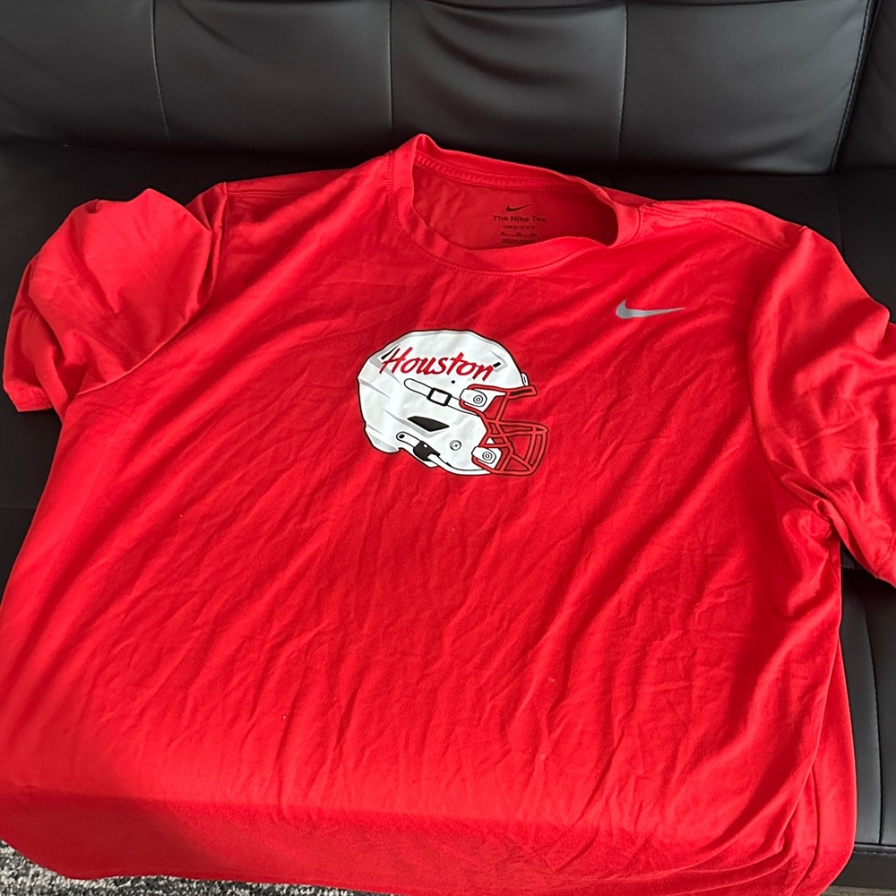 Nike Red T-Shirt with Houston Helmet Graphic